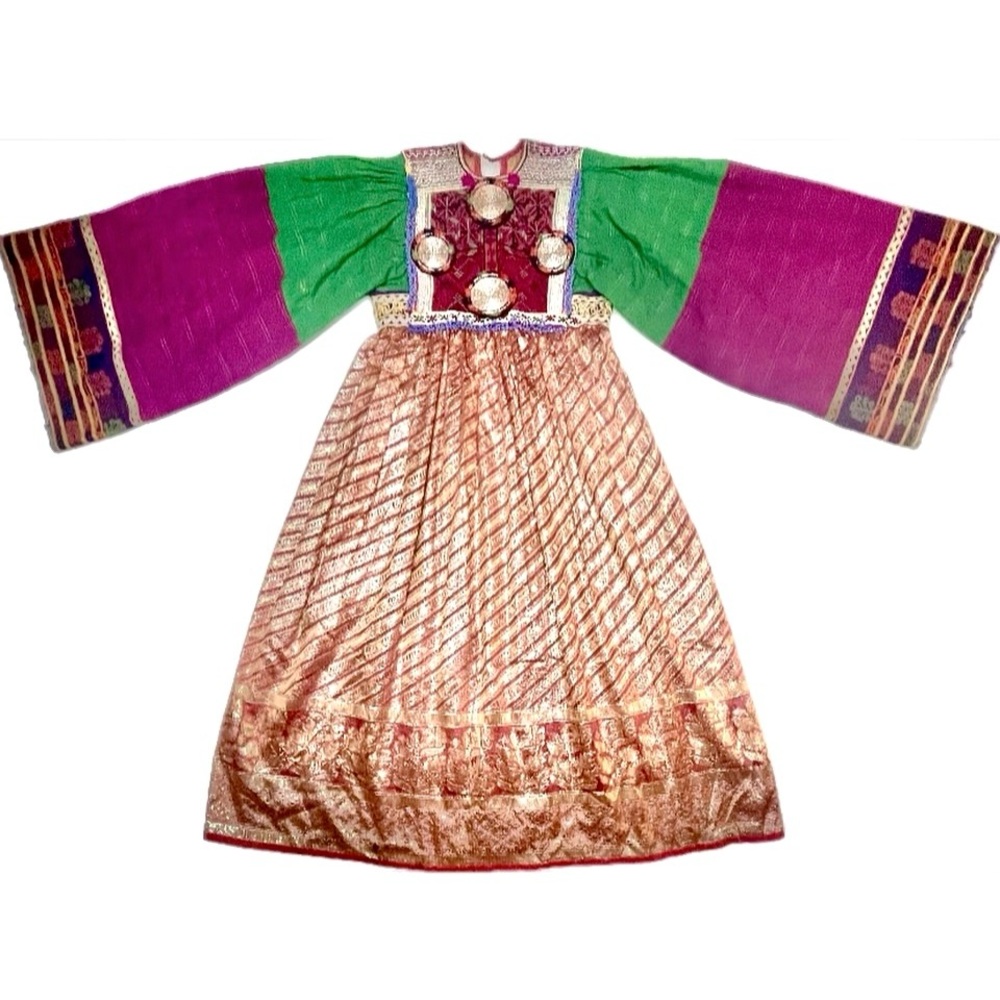 Traditional Kuchi Tribal Dress, with hand embroidered bodice and sleeves